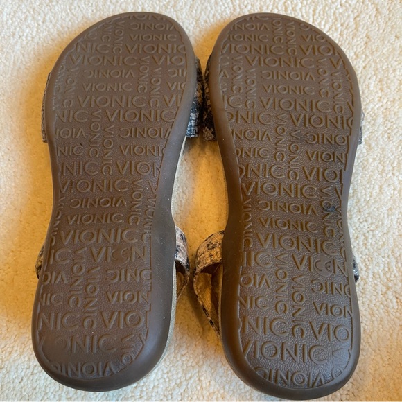 Vionic Alita Orthaheel Snake Print Leather Sandal Size 6 Tan - Picture 8 of 9